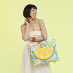 Loungefly Tropical Lemon Floral Convertible Backpack & Tote Crossbody Bag LFlifestyle1 view 2